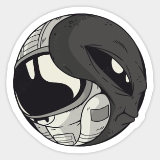 Yin Yang Alien Astronaut Sticker